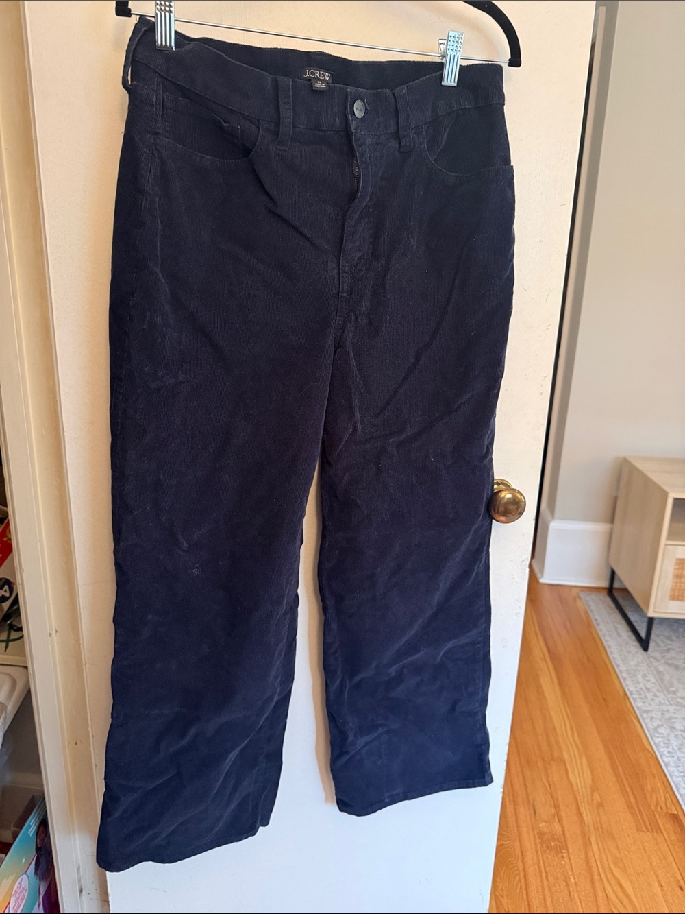 J. Crew Women’s Dark Navy Corduroy Straight-Leg Pants